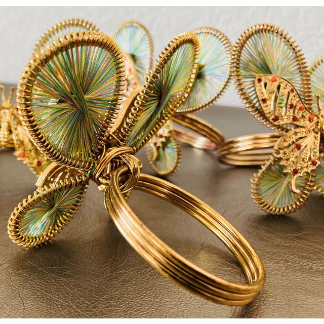 Artfully Chic Late 20th-Century Butterfly-Shaped Napkin Rings - Set of 8 For Sale - Image 17 of 18