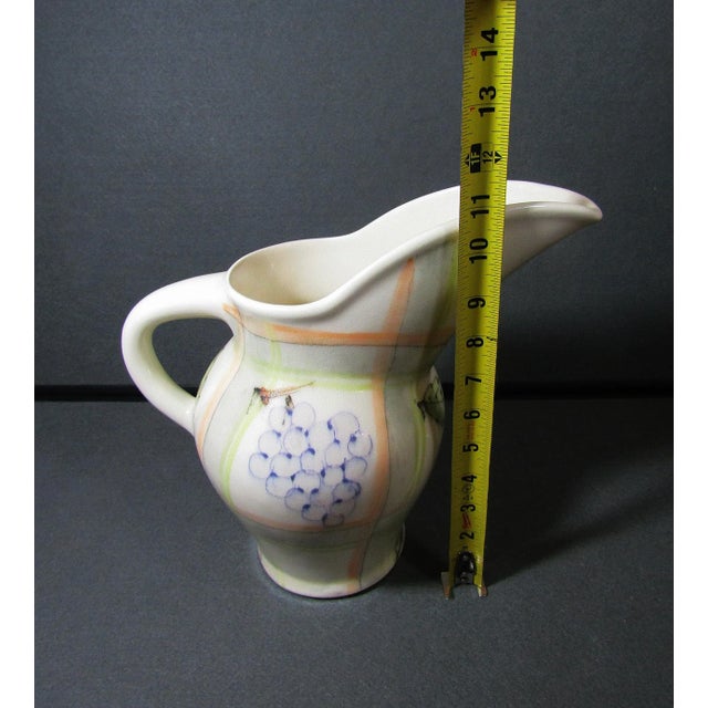 1990s Contemporary Art Pottery Large Pitcher With Nature-Inspired "Beak" Spout - Signed by Artist For Sale - Image 10 of 11