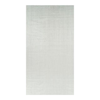 Rug & Kilim’s Oversized Textural Rug in Solid White and Silver-Gray Striae - 10x19 For Sale