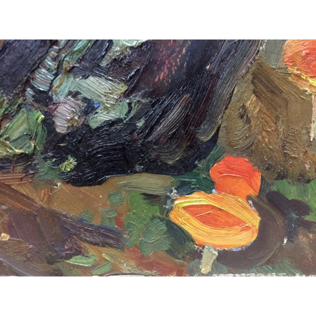 1970s Oil Painting Mushroom Glade Moses Faybovich Gantman For Sale - Image 4 of 10