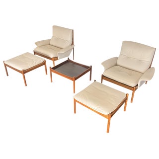 Vintage Venus Living Room Set by Illum Wikkelso for Silkeborg, 1960s, Set of 5 For Sale