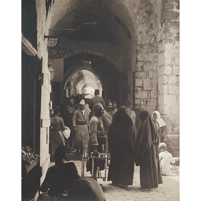 American Colony Jerusalem, Vintage Large Albumen Photo - Via Dolorosa In Station Of The Bross. Jerusalem, 1890-1920 For Sale