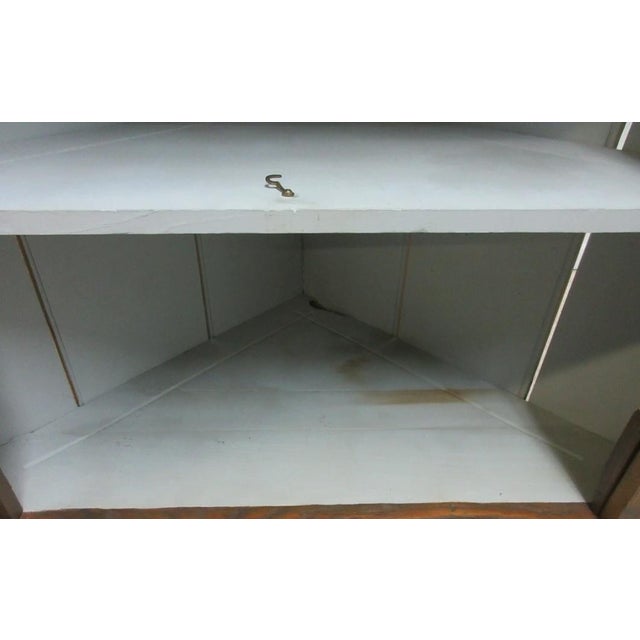 Wood Antique Oak chestnut Hanging Corner Cabinet Cupboard Display Hutch For Sale - Image 7 of 11