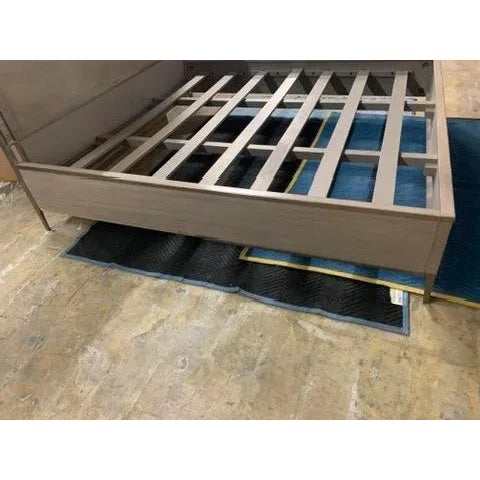 Wood Caracole Modern Herringbone King Bed in Wood With Metal Accents For Sale - Image 7 of 11