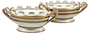 Viennese Imperial Porcelain Glass Coolers, 1811, Set of 2