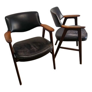 Vintage Danish Chairs in Teak by Erik Kirkegaard, 1950s, Set of 2 For Sale