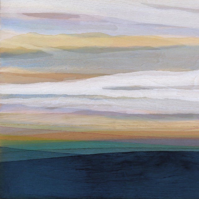 Wild Skies 4 - Original Gold Leaf Abstract Landscape Acrylic Painting on Wood Panel For Sale In Los Angeles - Image 6 of 9