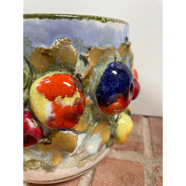 White Vintage Italian Majolica Faience Trompe L’oeil Planter Cachepot For Sale - Image 8 of 10