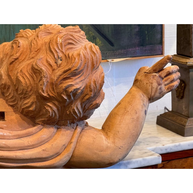 19th Century Carved Wooden Figure For Sale - Image 9 of 9