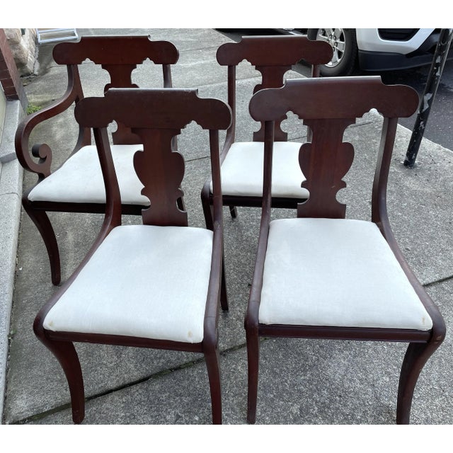 Regency Dining Chairs With Scrolled Arm - Set of 6 For Sale - Image 9 of 12