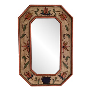 1950s Vintage Handpainted Spanish Mirror For Sale