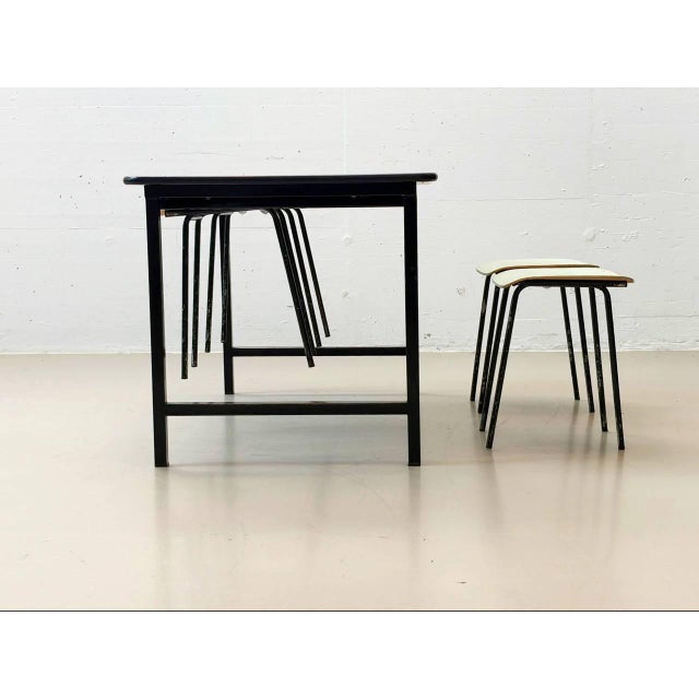 Metal Vintage Kelko Table Set with Lacquered Stools, 1960s, Set of 5 For Sale - Image 7 of 16