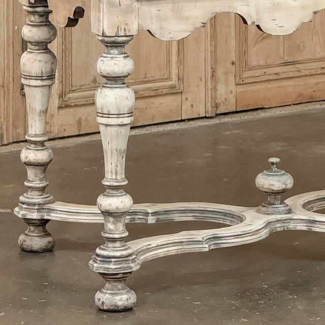 Wood Dutch Stripped Sycamore Writing Table With 2 Drawers and Turned Legs For Sale - Image 7 of 18