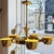 1950s 1950s Gerald Thurston for Lightolier Five Light Brass Chandelier For Sale - Image 5 of 6