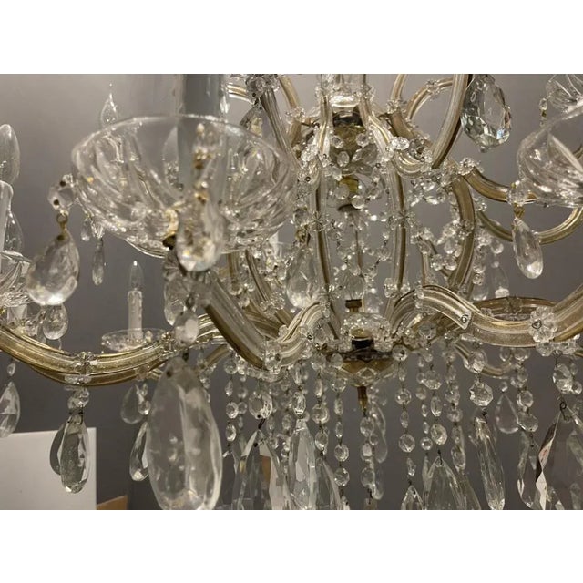 Large Italian Crystal Chandelier For Sale - Image 7 of 10