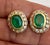 Gemstone 4 Carat Oval Shape Emerald & 1 Ct Diamond Post Back Earrings 14 Kt Yellow Gold For Sale - Image 7 of 18