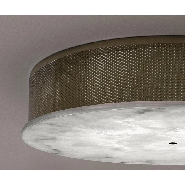 Enkō Brushed Burnished Metal Ceiling Light by Alabastro Italiano For Sale - Image 4 of 7