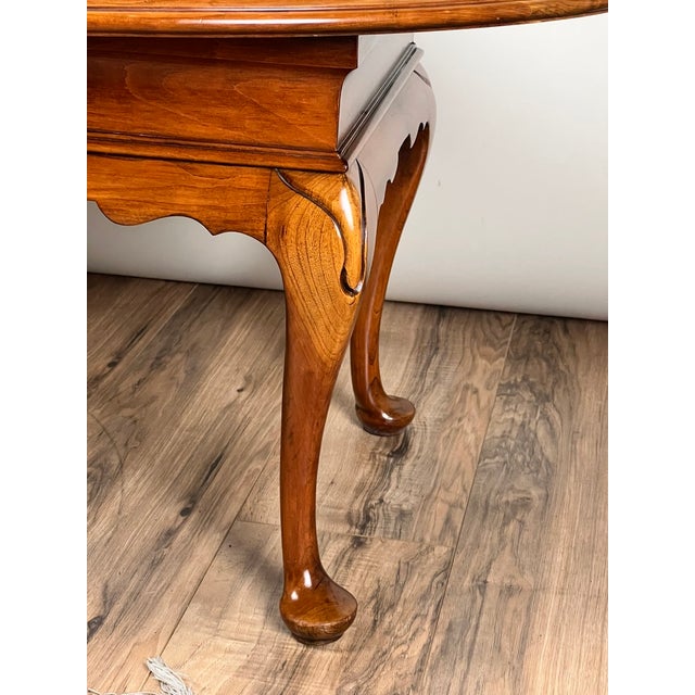 1980s Vintage Solid Cherry Queen Anne Style Coffee Table Attr. Pennsylvania House For Sale - Image 5 of 9