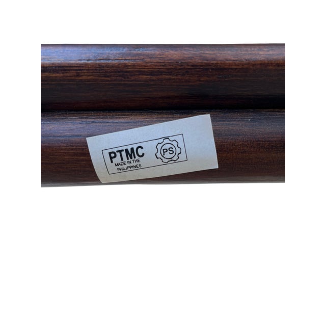 Late 20th Century Vintage PTMC Bamboo Rattan Lyre-Back Armchairs For Sale - Image 5 of 7