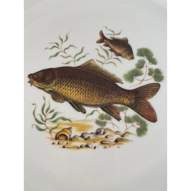 White 1940s-50s French Limoges Fish Plates - Set of Five For Sale - Image 8 of 17