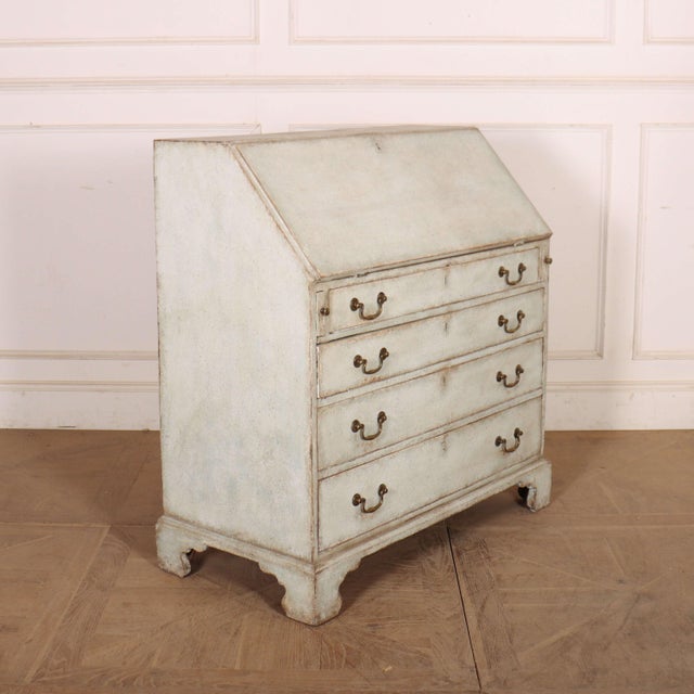 English Painted Oak Bureau For Sale - Image 10 of 12