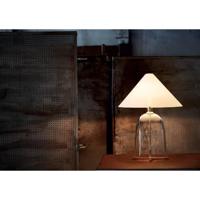 Carlo Moretti Ovale Carlo Moretti Contemporary Mouth Blown Murano Clear Glass Table Lamp For Sale - Image 4 of 4