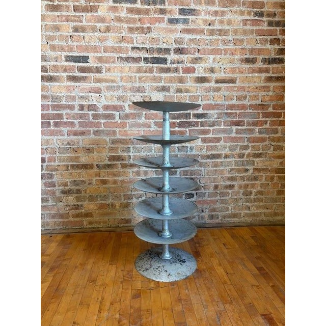 Antique Industrial Salvaged Steel Rotating Organizer For Sale - Image 13 of 14