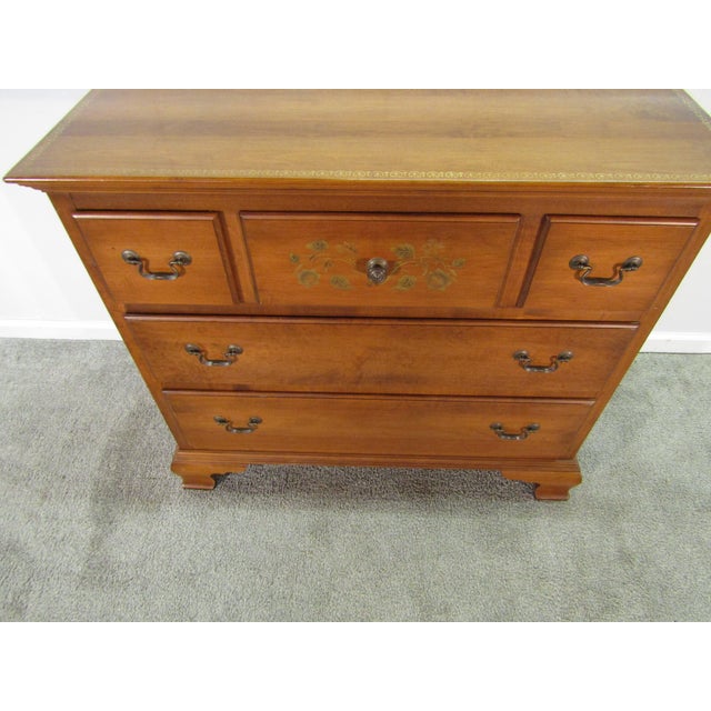 Hitchcock Hitchcock Solid Maple Paint Decorated Chest of Drawers For Sale - Image 4 of 9
