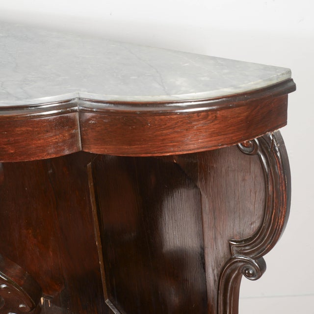 19th Century Italian Carved Wooden Console with Marble Top For Sale - Image 4 of 18