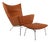 Set of Model CH445 Wing Chair and Ottoman in Full Grain Leather by Hans J. Wegner, 2000s, Set of 2 For Sale