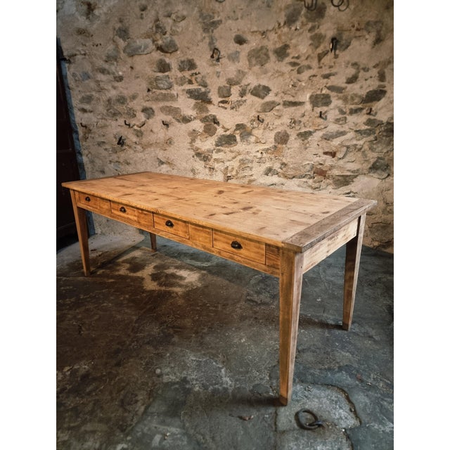 Antique French Dining Table or Worktable with Drawers, 1900s For Sale - Image 17 of 18