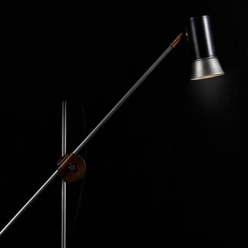 Metal Black Kusk and Iron Leather Floor Lamp by Sabina Grubbeson for Konsthantverk For Sale - Image 7 of 11