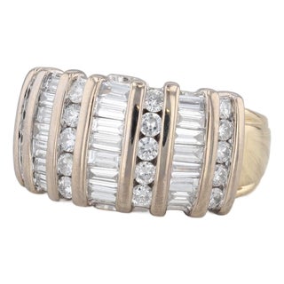 1.34ctw Baguette Diamond Ring 18k Yellow Gold Size 5.25-5.5 For Sale
