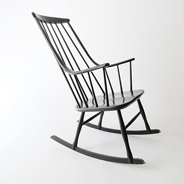 Lena Larsson Vintage Scandinavian Rocking Chair by Lena Larsson for Nesto, 1960 For Sale - Image 4 of 15