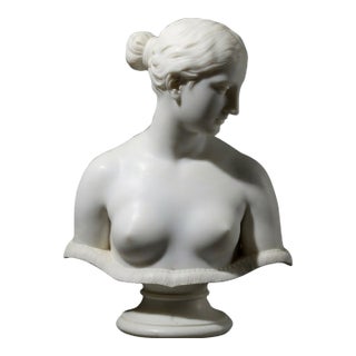 Hand-Carved Natural Marble Bust Sculpture – The Greek Slave For Sale