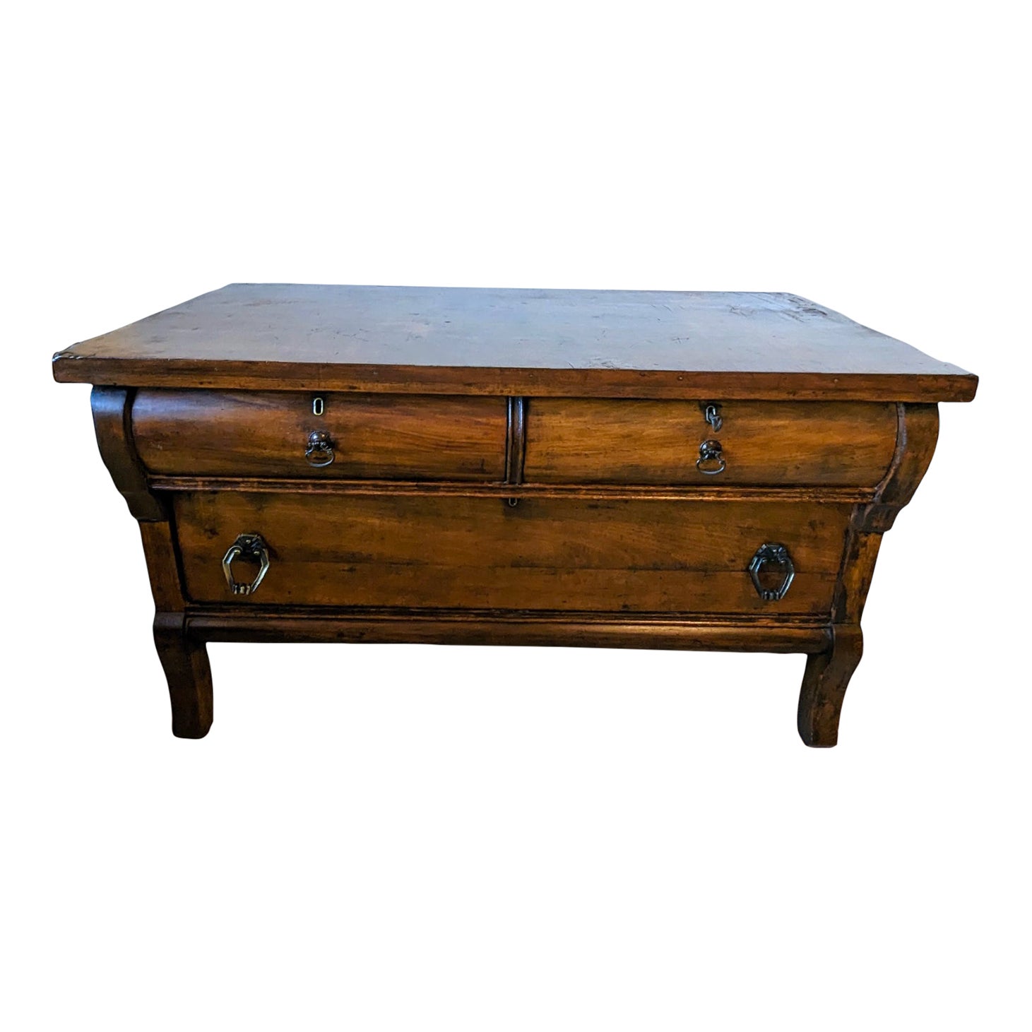 Late 19th Century Antique Empire Lowboy Chest of Drawers With Key