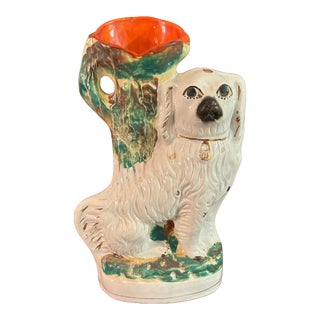 19th Century English Staffordshire Dog Vase For Sale