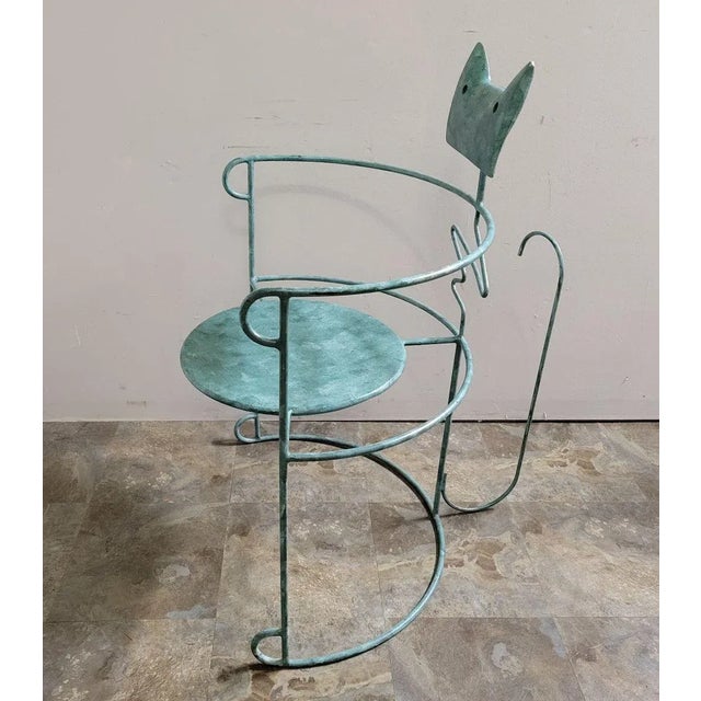 1980s Rare Postmodern Stéphane Rondel “Cat Chair,” 1980s, Metal For Sale - Image 5 of 12