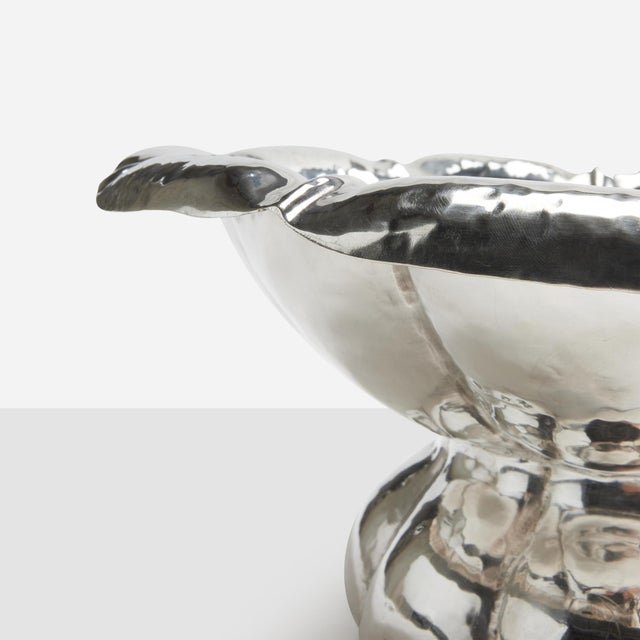 Metal 1920s Hammered Silver Centerpiece by Josef Hoffman For Sale - Image 7 of 7
