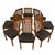 Beautiful set of eight Drexel Heritage dining chairs featuring warm oak frames, woven cane backs, and professionally...