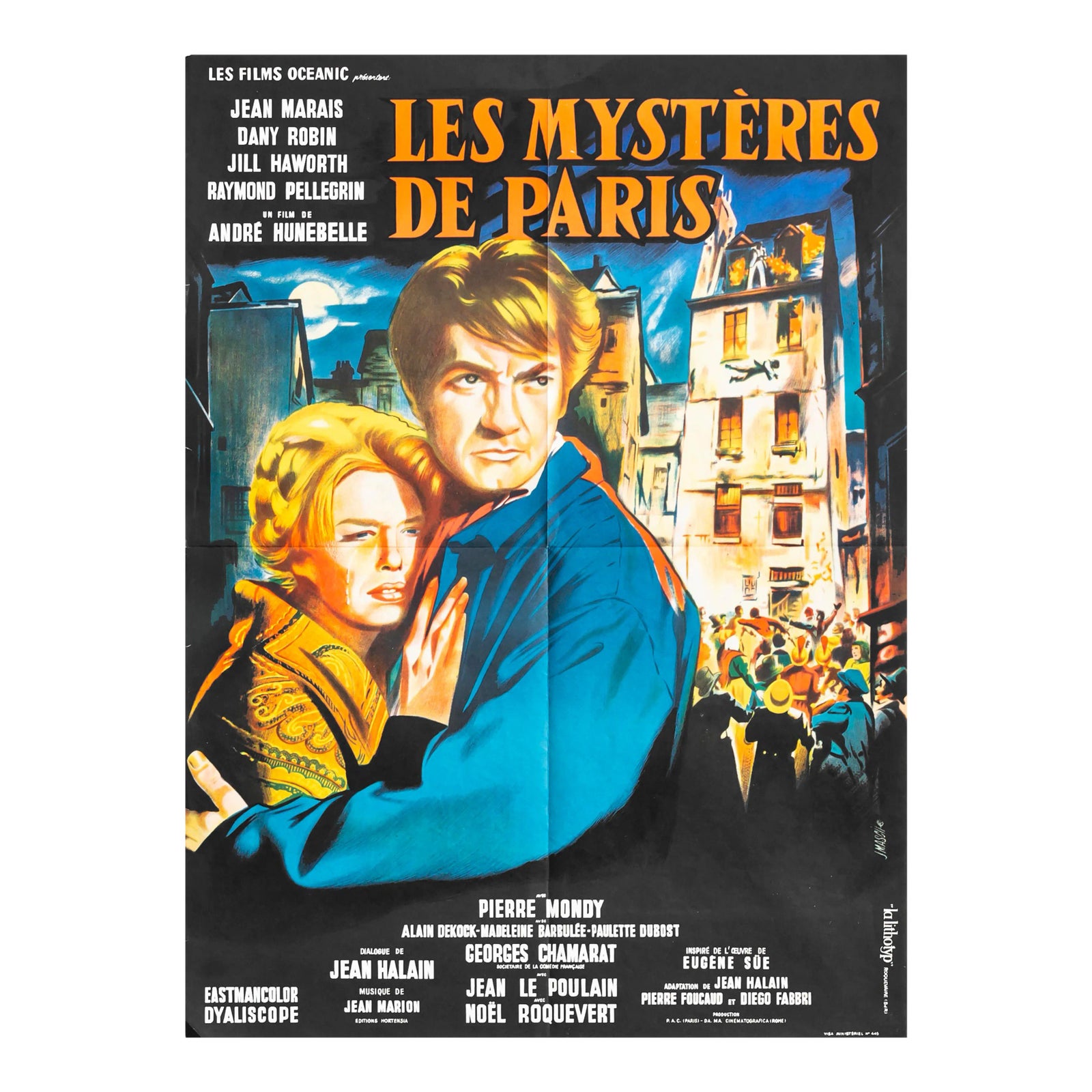 1962 Original French Movie Poster, Les Mysteres De Paris (Small) Chairish