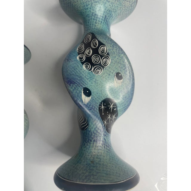 A Pair of Boho Chic Soapstone Candlesticks For Sale - Image 12 of 12