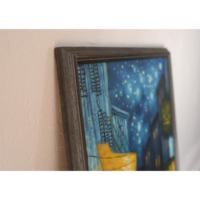 Mid Century Impressionist Style Night Cafe & Street Scene Painting For Sale - Image 11 of 12