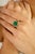 Green Statement Emerald Split Ring Size 7 in 14k Gold With Diamonds For Sale - Image 8 of 12
