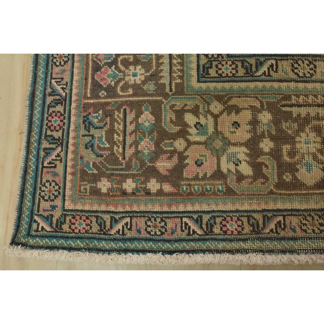 Tabriz Rug 9’8” X 12’9” Pink Wool Vintage Distressed Hand-Knotted Carpet For Sale - Image 12 of 15