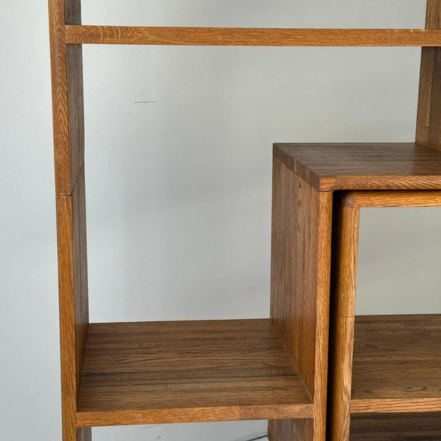 Studio Made Custom Oak Shelving Unit For Sale - Image 4 of 12