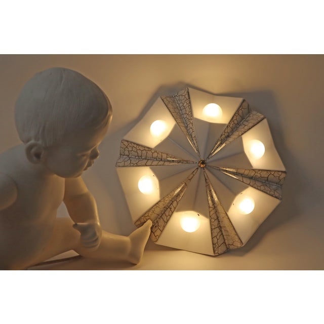 Star Wall Lamp in White and Gold Ceramic from Pan Keramik, Germany, 1970s For Sale - Image 12 of 17