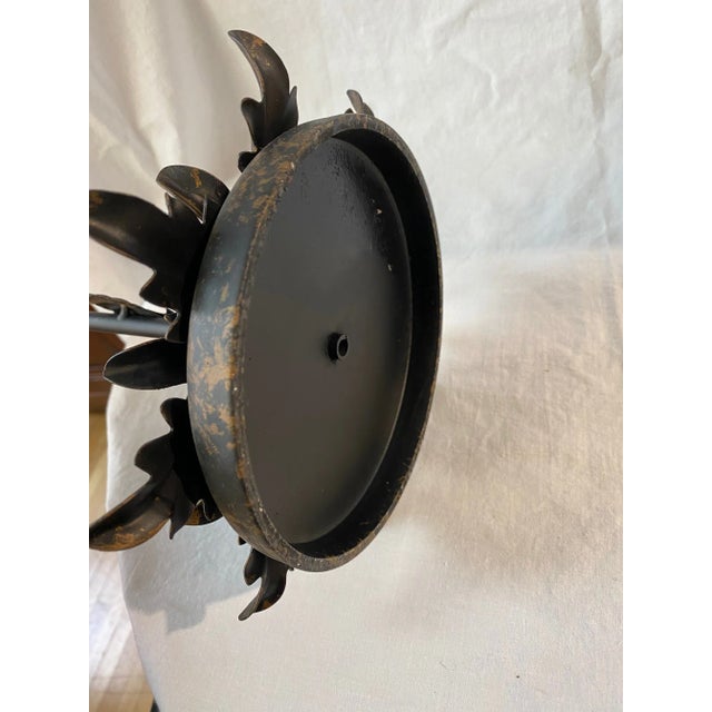 Black Vintage Metal Floral Candle Holder For Sale - Image 8 of 10
