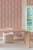 Garden Leaf Stripe Grasscloth Wallpaper by House Party | Blush Pink & Coral | 8 Yards For Sale - Image 4 of 7