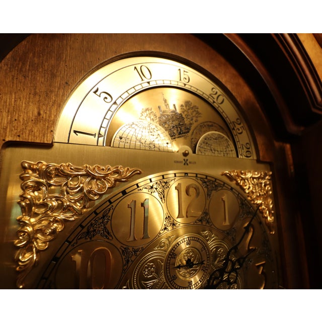 Howard MillerTriple-Chime Grandfather Clock — Burl Walnut Case For Sale - Image 14 of 16